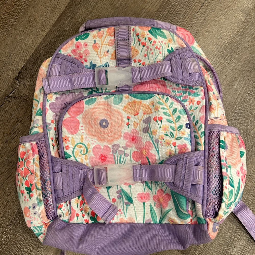 Pottery Barn Kids Mackenzie Lavender Floral Blooms backpack